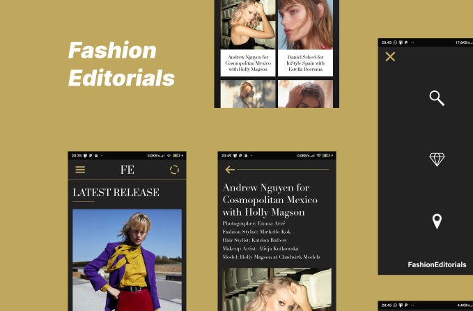 Fashion Editorials - Mobile App and Services